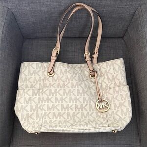 Michael Kors Beige Monogram Tote
